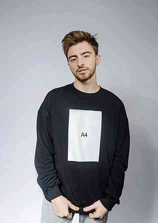 Мужская\ Женская толстовка- свитшот черного цвета. Свитшот 