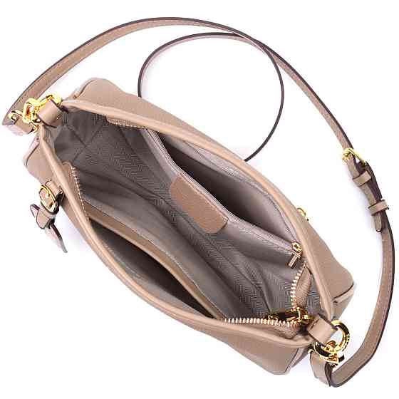 Жіноча сумка з двома ручками з натуральної шкіри Vintage 22632 Бежева Київ