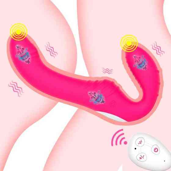 Безремневий силіконовий страпон із вібрацією й пультом Love Rider Вінниця