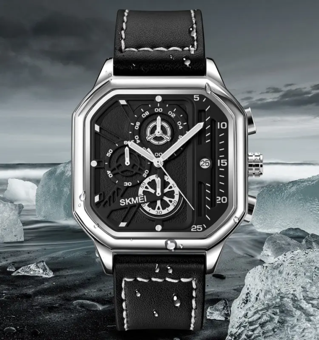 Наручний чоловічий класичний годинник Skmei 1963 Сріблястий Вінниця - фото 3