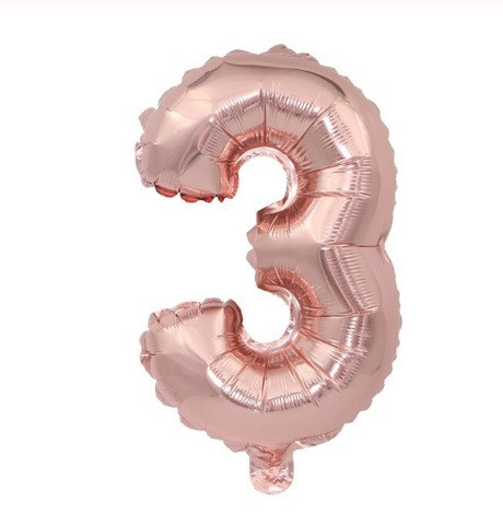 Кулька цифра 3 фольгована 32 дюйма рожеве золото Київ - фото 1