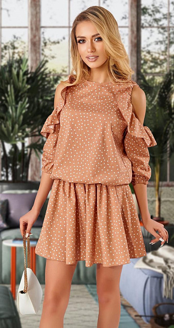 Лёгкое бежевое платье (46) Киев - изображение 3