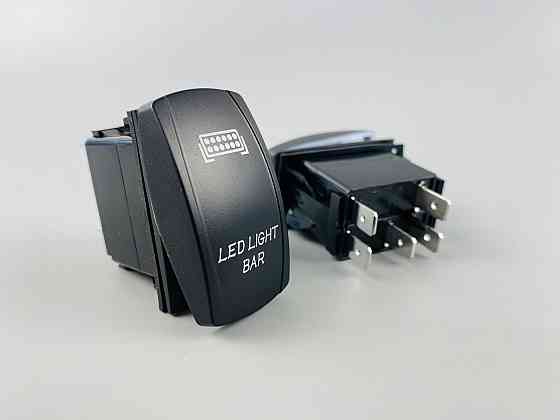 Клавіша вимикач ON-OFF, 5 ніжок, біла підсвітка, малюнок — фара додаткова Мукачево