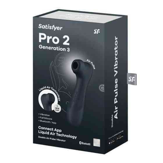 Кліторальний стимулятор - Satisfyer Pro 2 Generation 3 With Liquid Air Black Bluetooth/(App) Sex Aura Київ