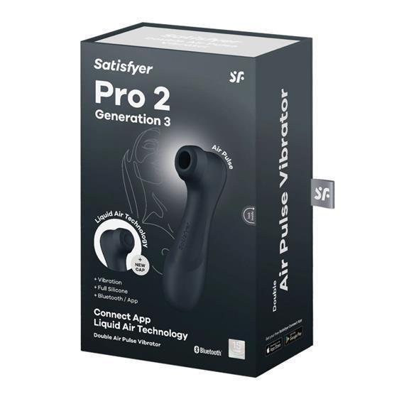 Кліторальний стимулятор - Satisfyer Pro 2 Generation 3 With Liquid Air Black Bluetooth/(App) Sex Aura Київ - фото 1