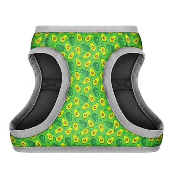 Шлея для собак м'яка WAUDOG Clothes з QR паспортом, малюнок "Авокадо", S1, В 40-45 см, С 29-31 см Київ
