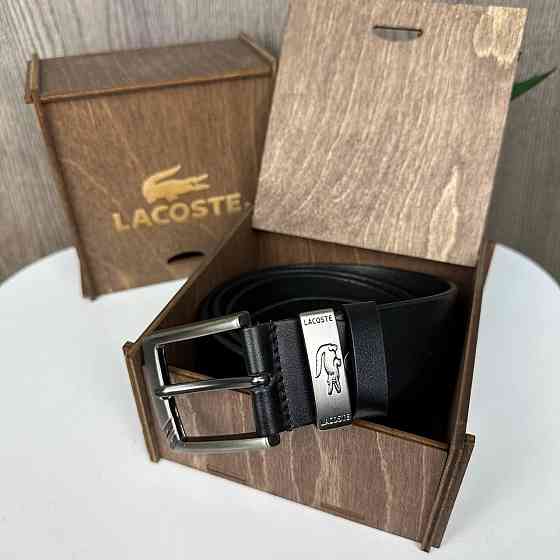 Класичний чоловічий шкіряний ремінь широкий стиль Лакоста Крокодил Lacoste ( 22363 ) Харків