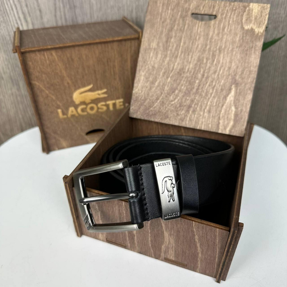Класичний чоловічий шкіряний ремінь широкий стиль Лакоста Крокодил Lacoste ( 22363 ) Харків - фото 4