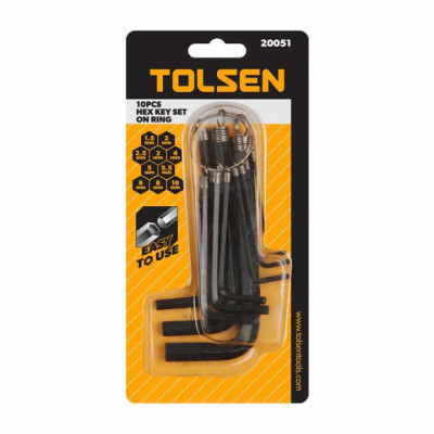 Набор инструментов Tolsen Г-образных шестигранных ключей 10 шт на кольце (20051) Винница - изображение 3