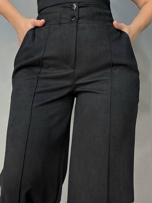 Брюки жіночі Gritana 234 палаццо під замшу чорні, чорний, XL Київ - фото 4