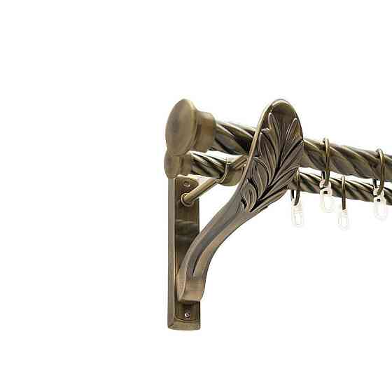 Карниз Orvit Дуо металевий дворядний ретро скручена труба кільце металеве Антик 25\19 мм 200 см (00-00016423) Львов