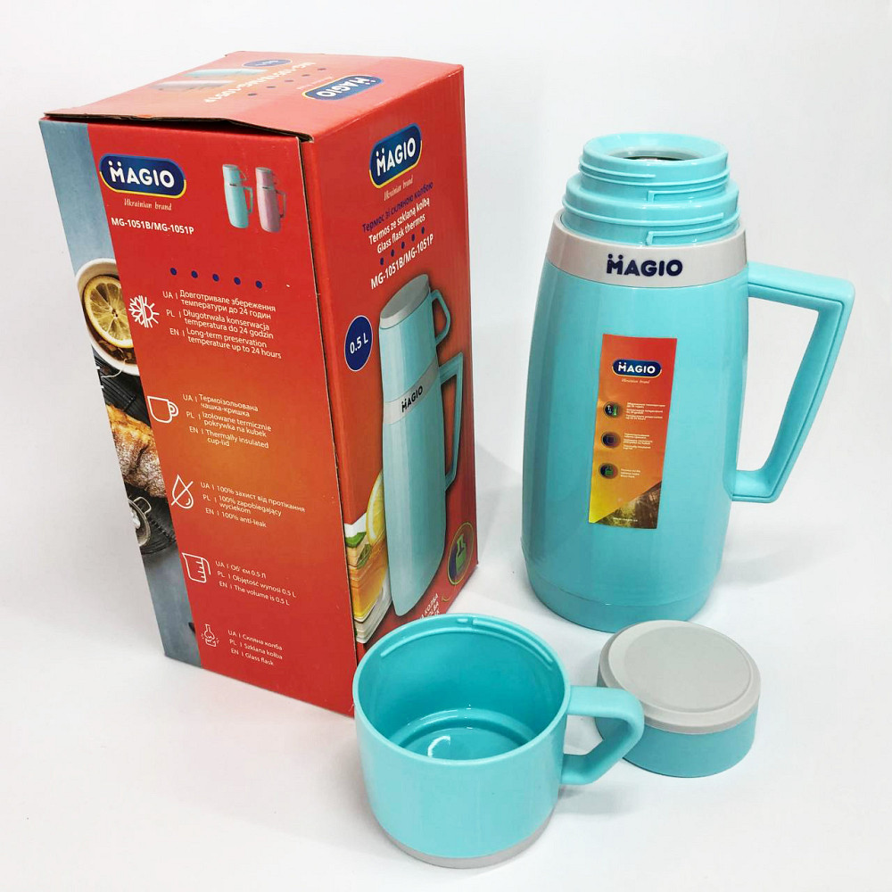 Чашка-термос для кави Magio MG-1051B 500 мл, Туристичний термос для холодних і гарячих напоїв FY-10 Львів - фото 1