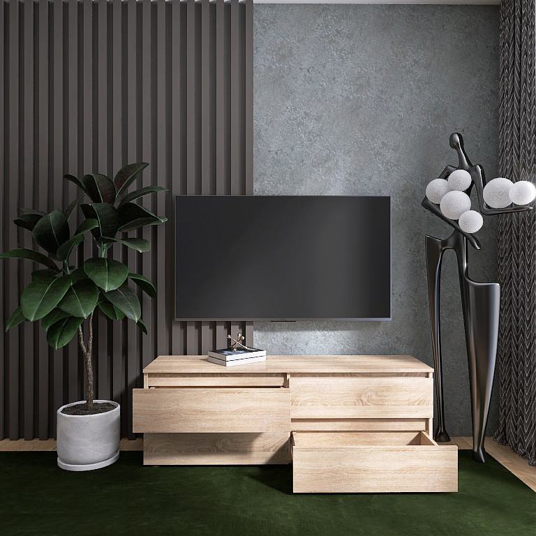 Тумба под телевизор Эверест ЛТВ-1400 Лайт 140х38х49 см Дуб сонома (DTM-4671) Львов - изображение 4