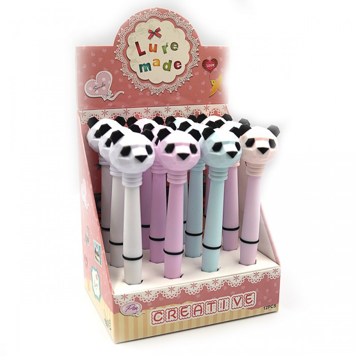 DSCN9662 Ручка детск. с игрушкой "Панда", синяя, грип,  mix, 12шт/этик., шт Київ - фото 1
