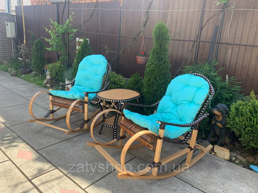 Кресло качалка из натуральной лозы | кресло-качалка для отдыха с накидками Киев - изображение 1