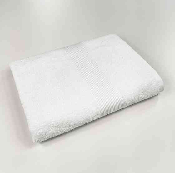 Махровий рушник середнього розміру з Бордюром GM Textile 50х90см 400г/м2 (Білий) Суми