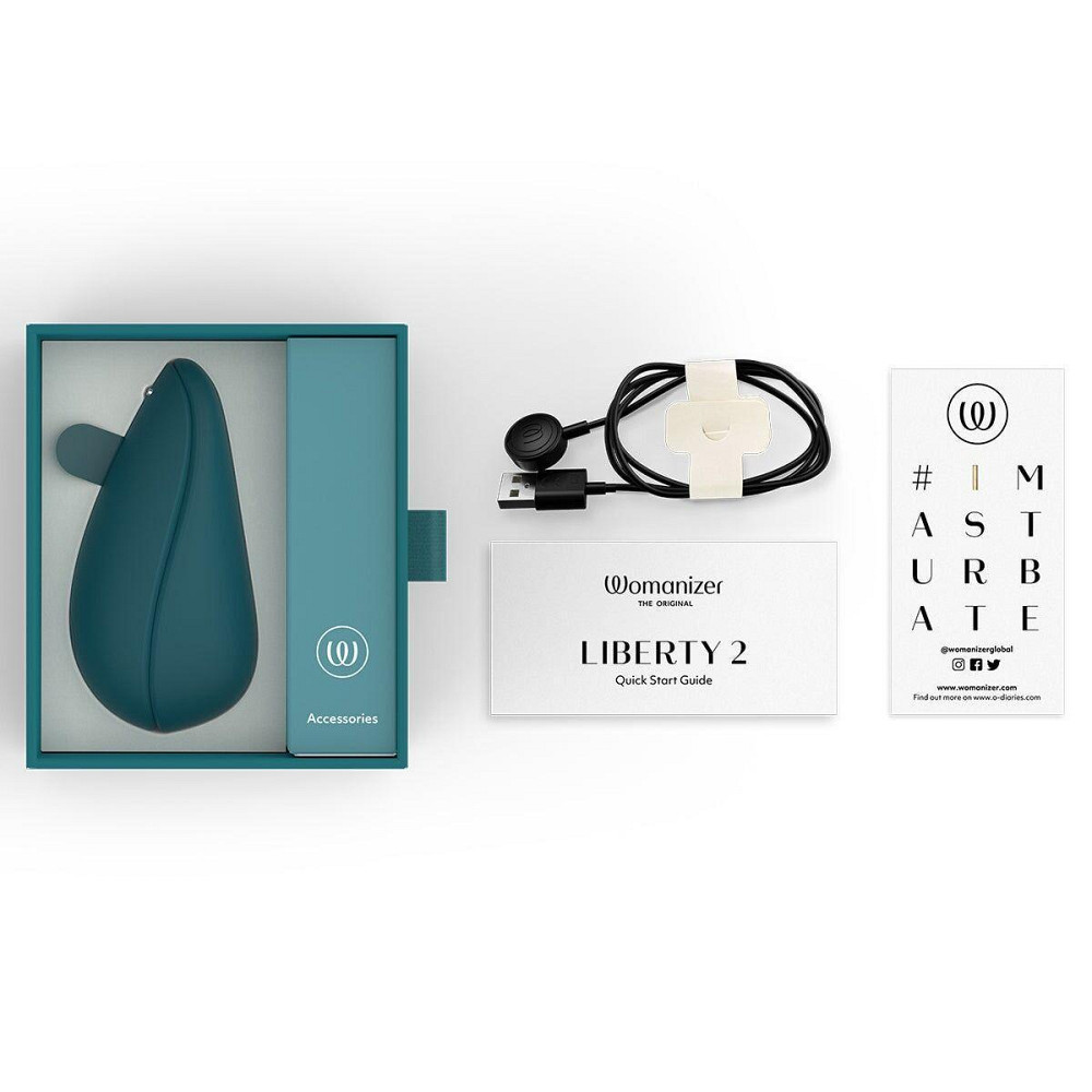 Вакуумний кліторальний стимулятор Womanizer Liberty 2 Dark Petrol, 8 режимів, магнітна кришечка Sex Aura Київ - фото 7