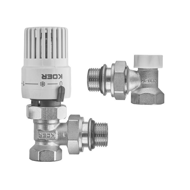 Комплект для подключения радиатора Koer SET-29 - 1/2'' (угловой) с термоголовкой (KR5716) Киев - изображение 3