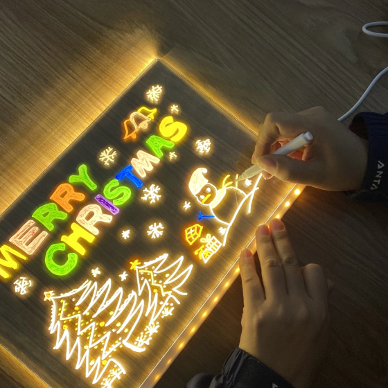 Светодиодная доска для заметок и рисования с подсветкой, маркером и USB-питанием, для детей и офиса Киев