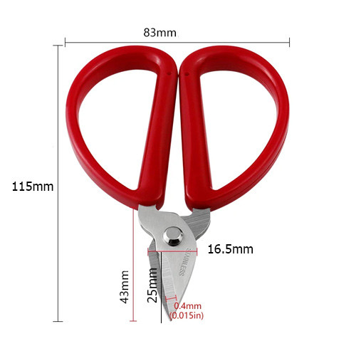 Ножницы универсальные для шитья и рукоделия 115мм с большими ручками, нержавейка Винница - изображение 4