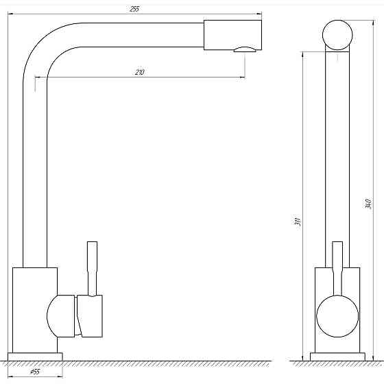 Смеситель для кухни Globus Lux ALPEN SUS-403-BB (000021990) Киев