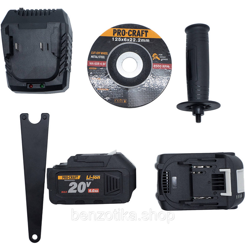 Акумуляторна болгарка Procraft PGA20 (2 акб) Киев - изображение 10