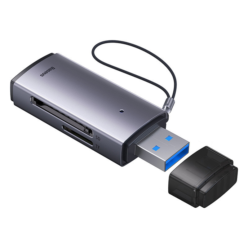 Кардрідер Baseus Lite Series USB-A to SD / TF Card Reader Grey Одеса - фото 5