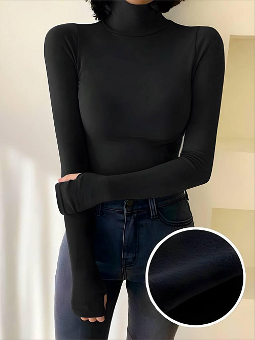 Жіночий класичний гольф теплий трикотаж пума Чорний, 50/52 Одеса - фото 1