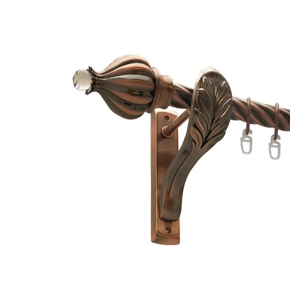 Карниз Orvit Таджа-Кристал металевий однорядний ретро скручена труба кільце металеве Мідь 25 мм 240 см Львов - изображение 1