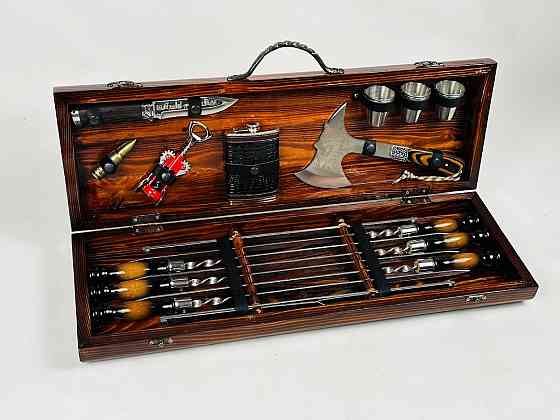 Подарочный набор шампуров в деревянном кейсе ВОЛК HAPPY DAYS Тернополь