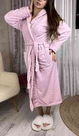 Жіночий махровий халат довгий Рожевий S Харків
