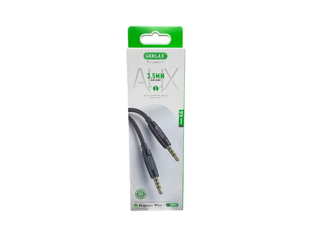 Кабель 3,5-3,5 AUX (папа-папа) X4 perfume черный 1м ТМ Gerlax   Solmir Solmir Solmir Київ - фото 1