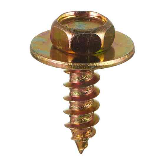 Саморізи, Під ключ Із шайбою, Жовтий, Метал, Розміри (мм): T-18 T1-10 F-6.5 H-25 H1-18.5. Марка автомобіля: Київ