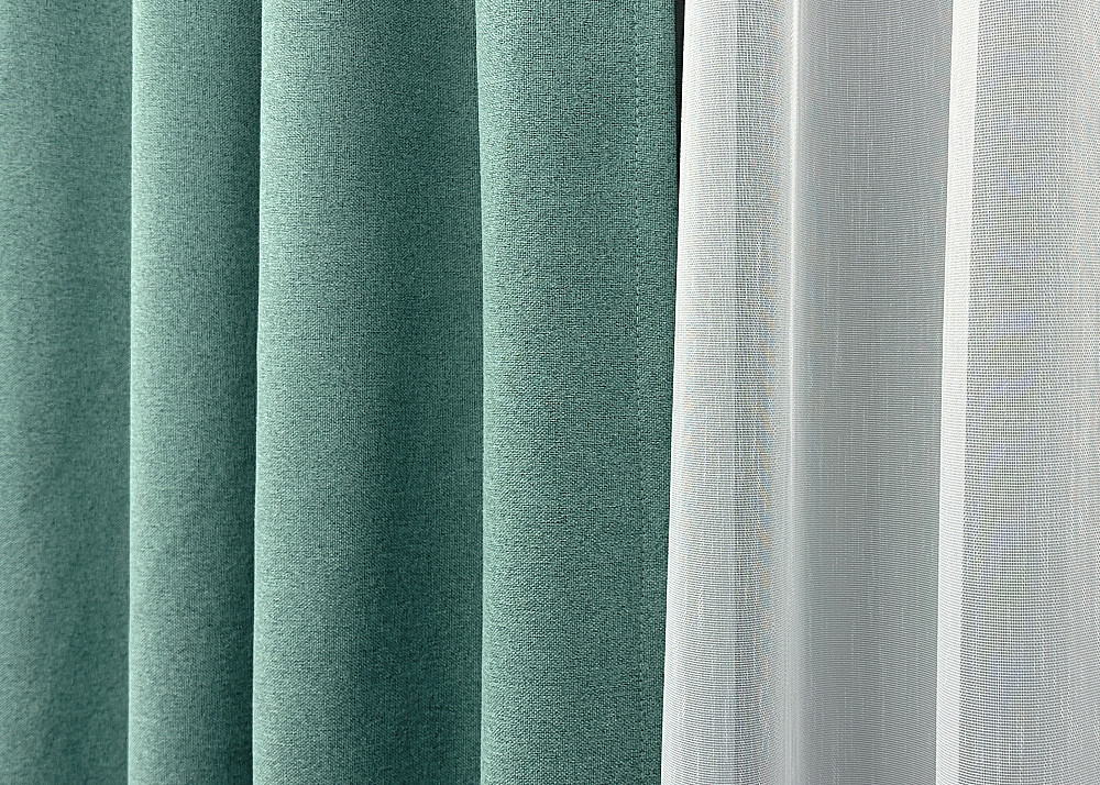 Комплект штор VR-Textil 100% блекаут ASHEN NIGHT 200х270 2шт і Тюль 600х270 1849ш-1153т бірюзовий з білим 71-090/7 Київ - фото 8