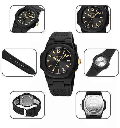 Мужские наручные часы Skmei 1717 (Черные с золотом) Киев