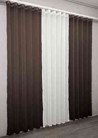 Комплект з шифону, декоративна гардина колір венге з молочним 002дк (н123-н105) Київ