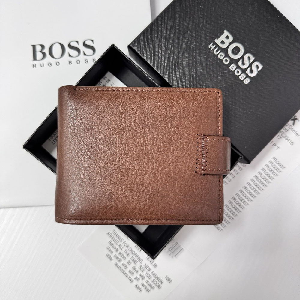 Мужское кожаное портмоне на магните Boss (82081) коричневый Киев - изображение 5