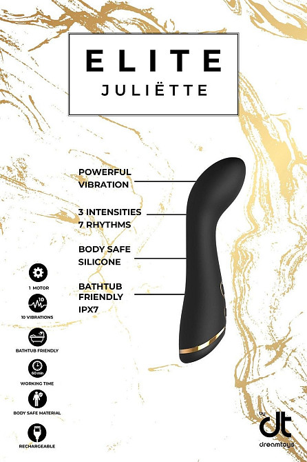 Вібромасажер для точки G Dream Toys Elite Juliette чорний Sex Aura Київ - фото 5