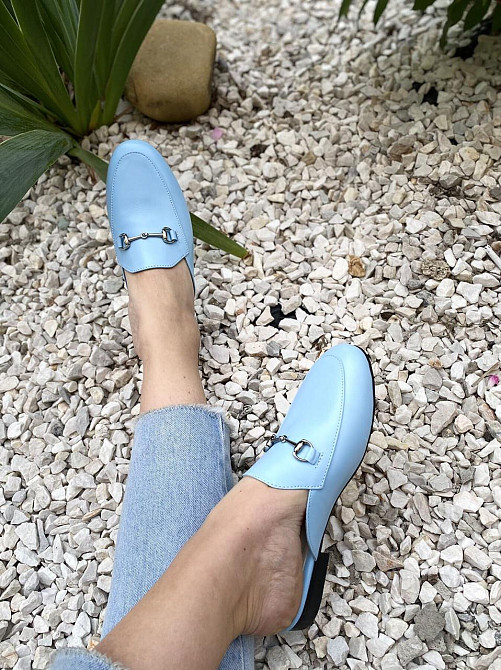 Olli Шльопанці жіночі OLLI Л-1-10152 блакитні (літо, шкіра натуральна) (4550) Коломия - фото 9