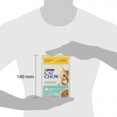 Влажный корм для кошек Purina Cat Chow Hairball с курицей и зеленой фасолью в желе 85г (7613037031393) Винница - изображение 6