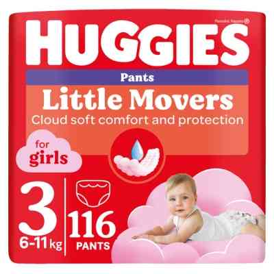 Підгузки Huggies Little Movers/Pants 3 M-Pack 6-11 кг для дівчаток 116 шт (5029054568033) Вінниця