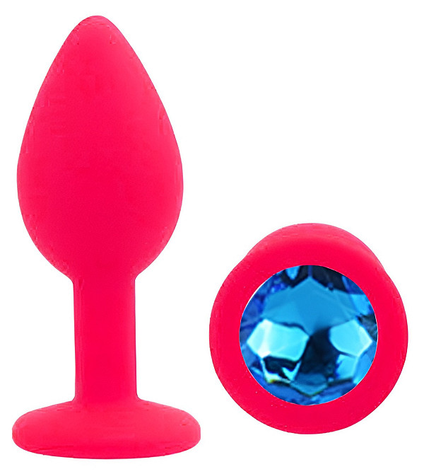 Силіконова анальна пробка EGZO - Silicone Pink Round Plug Blue, size S Sex Aura Київ - фото 2