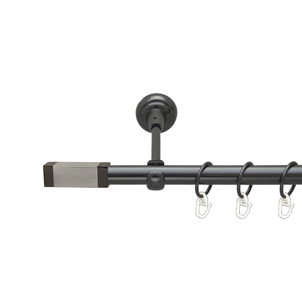 Карниз Orvit Квадро V2 металевий однорядний відкритий Онікс 19 мм 160 см (00-00014801) Львов - изображение 1