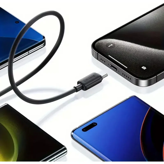 Кабель Usams 60W Type-C до Type-C, 2м, чорний Київ