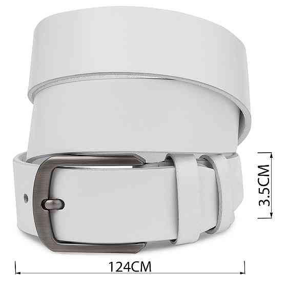 Ремень кожаный унисекс Vintage 20729 Белый Киев