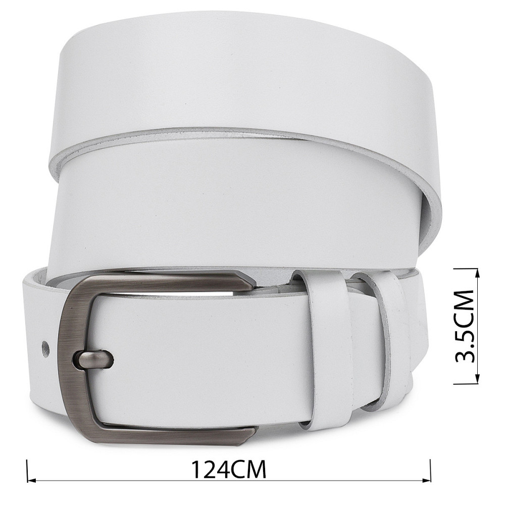 Ремінь шкіряний унісекс Vintage 20729 Білий Київ - фото 4