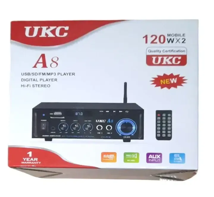Усилитель UKC A8 USB/SD CARD/FM/AUX 2CH усилитель звука Коломия - фото 1
