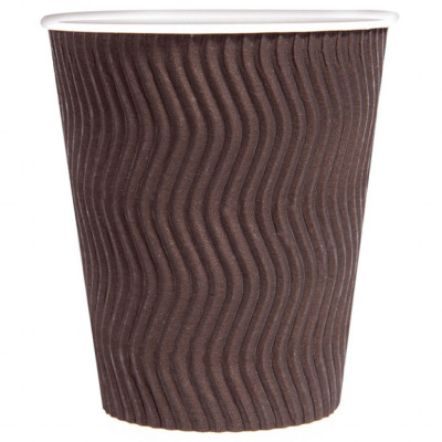 Стакани одноразові PRO service Riple Паперові Коричневі 340 мл 20 шт. (4823071635010) Вінниця - фото 1