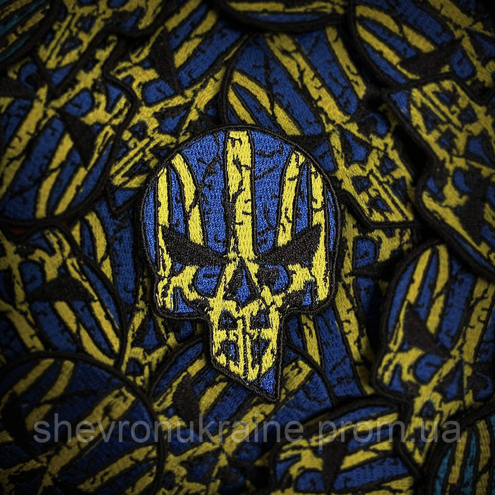 Шеврон Череп карателя (Форма контурна. На липучке) Размер 7.5x5.3см Киев - изображение 1