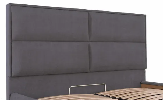 Ліжко Sheffield VIP 120 х 200 см Місті Dark Grey З додатковою металевою цільнозварною рамою Темно-сірий Київ